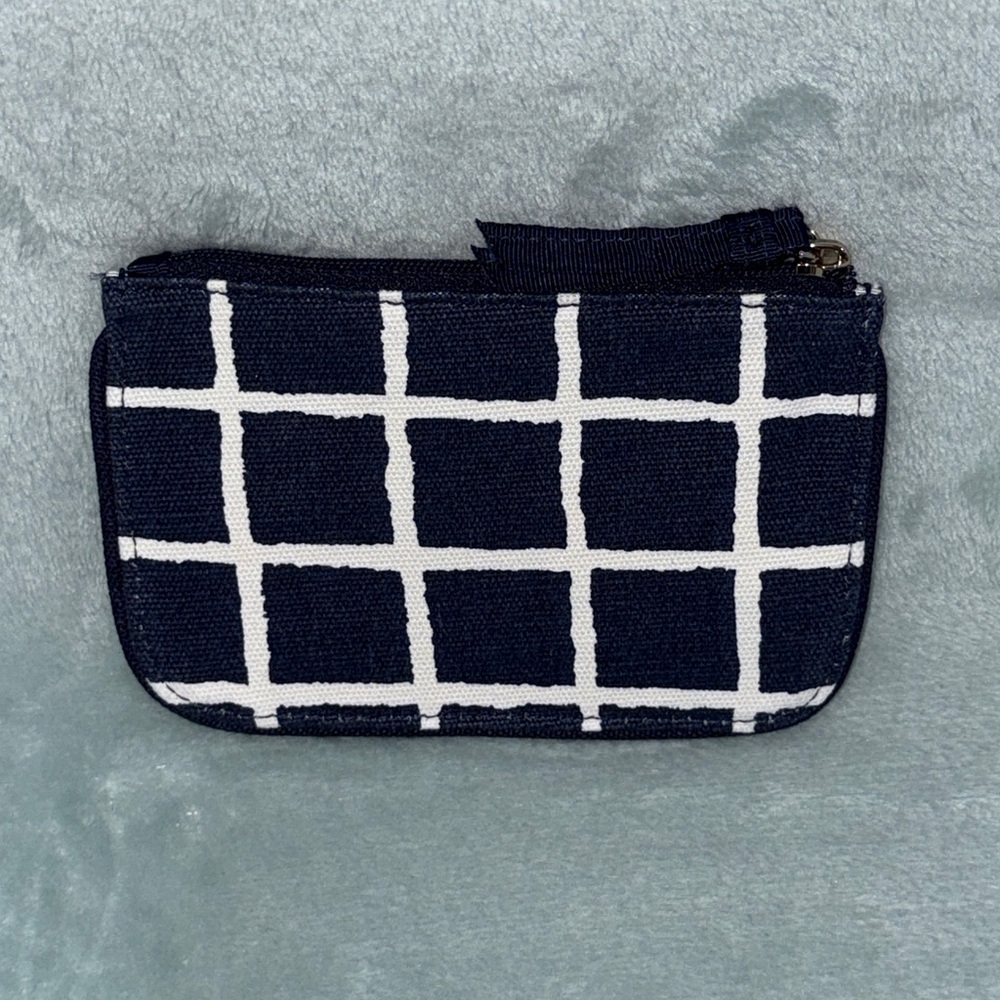 kate spade Navy and White Grid Pouch - Picture 2 of 11